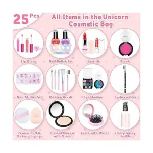Hollyhi Kit de maquillaje de 25 piezas para niñas juego_3