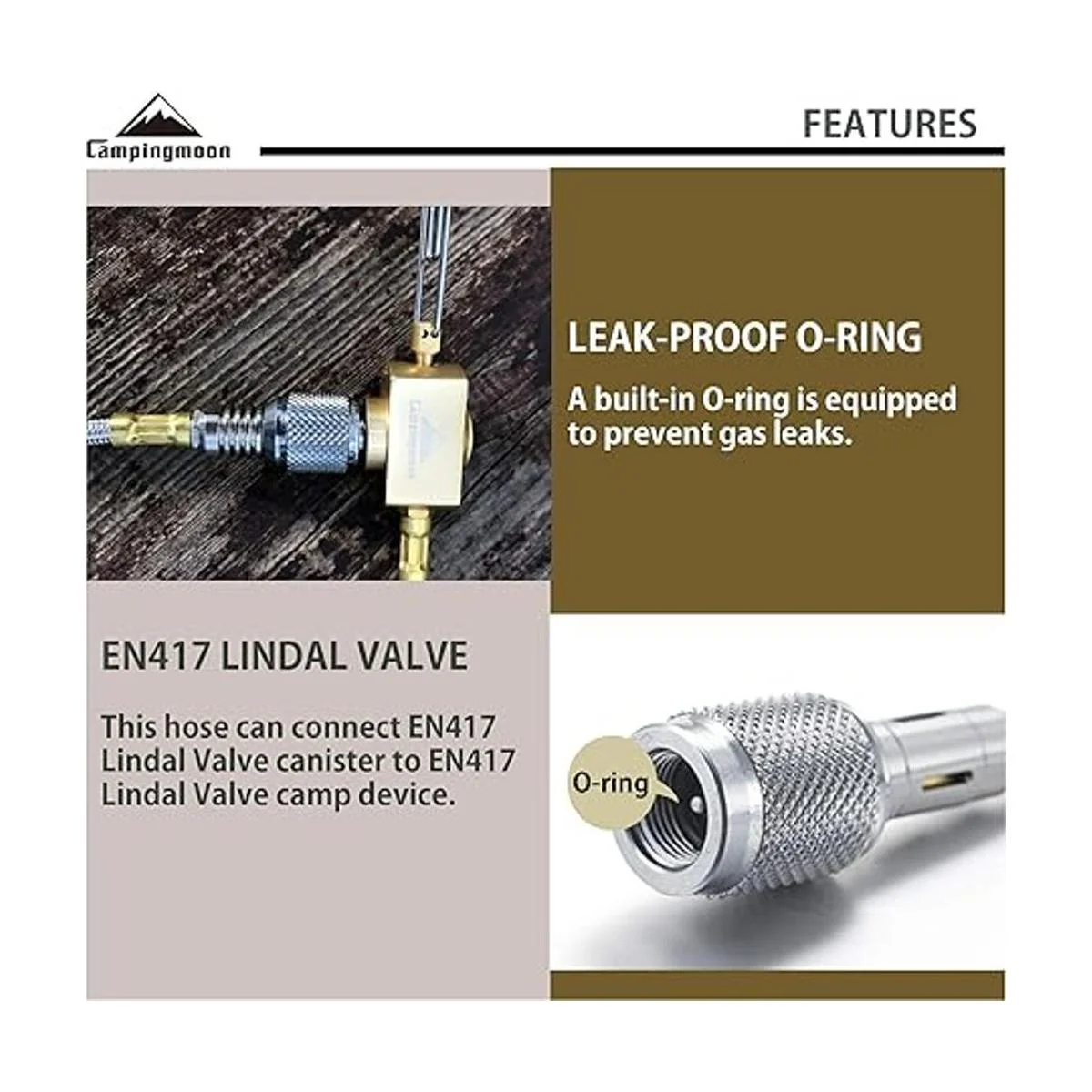 CAMPINGMOON 42.13 pulgadas Manguera de gas multifunción_4