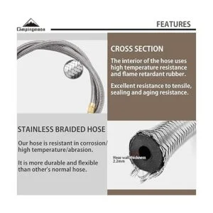 CAMPINGMOON 42.13 pulgadas Manguera de gas multifunción_3