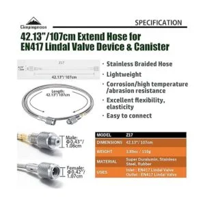 CAMPINGMOON 42.13 pulgadas Manguera de gas multifunción_2