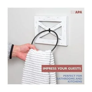 Ilyapa Anillo de toalla de mano rústico para baño soporte_4