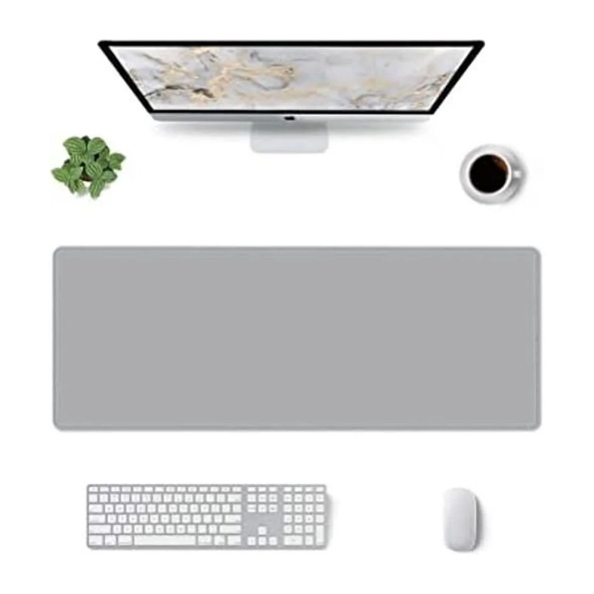 Alfombrilla de mouse grande para juegos gris XL extendida_1