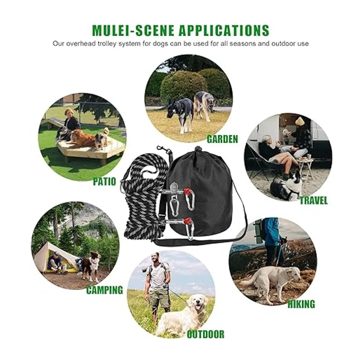 Cable de amarre para perro sistema de carretilla portátil_6