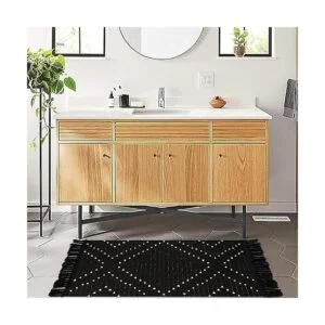 LIVEBOX Tapete de algodón estilo bohemio marroquí con_6