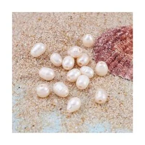 Beadthoven 100 cuentas ovaladas naturales de agua dulce_5