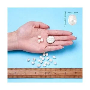 Beadthoven 100 cuentas ovaladas naturales de agua dulce_3