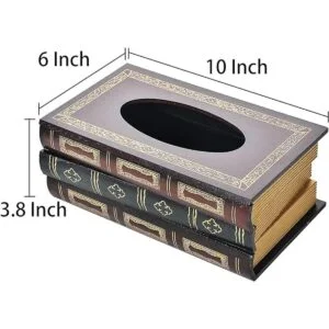 Funda de caja de pañuelos rectangular de madera retro_2