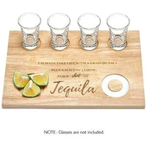 Bandeja para servir vasos de chupito con borde de sal_3