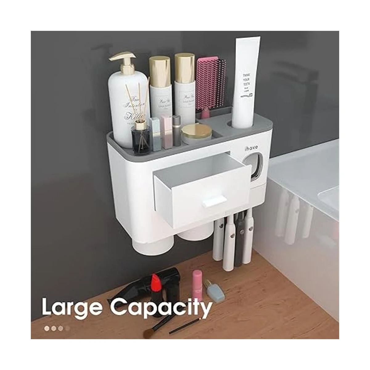 iHave Soporte para cepillos de dientes para baños con 2_2