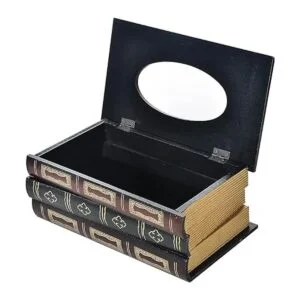 Funda de caja de pañuelos rectangular de madera retro_3