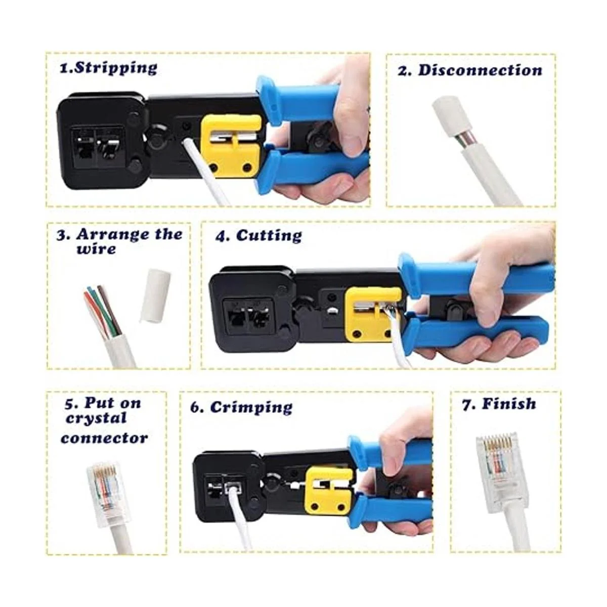 Delgada Kit de herramientas de crimpado de paso RJ45_4