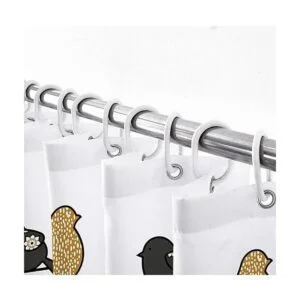 Cortina de ducha de flores tropicales para baño juego de_6