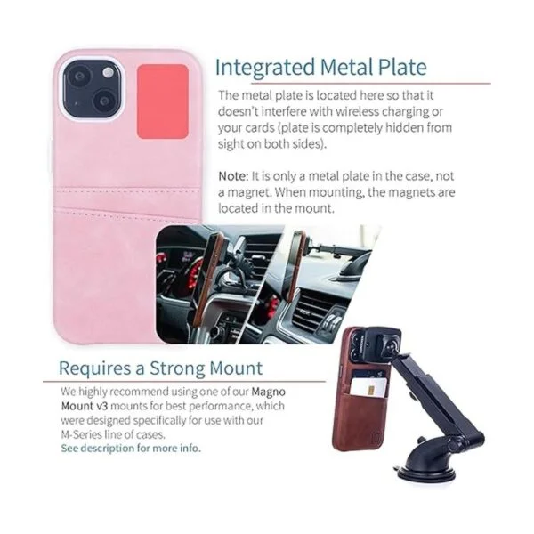 Dockem Funda tipo cartera para iPhone 13 con placa de_3