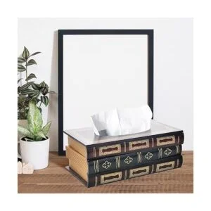 Funda de caja de pañuelos rectangular de madera retro_6