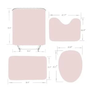 Juego de 4 cortinas de ducha con alfombras juego de baño_5