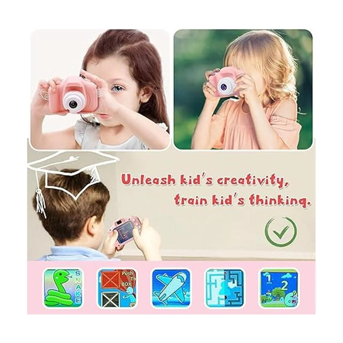 Nidoot Cámara digital para niños cámara para niños con_5