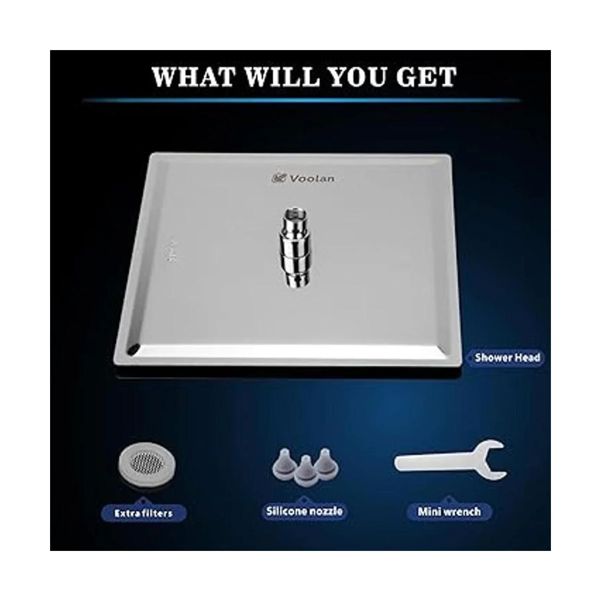 Voolan Cabezal de ducha de lluvia cabezal de ducha de_5