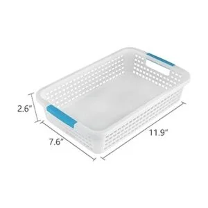 Lawei Paquete de 8 cestas de plástico con asa 12 x 7.6 x_3