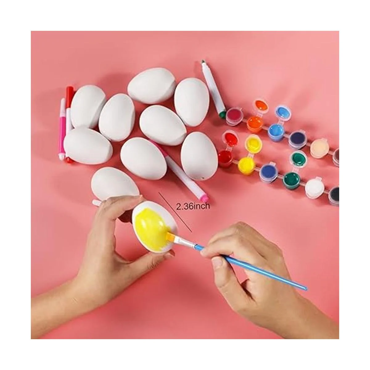 Fun 50 adornos de huevos de Pascua blancos en blanco_3