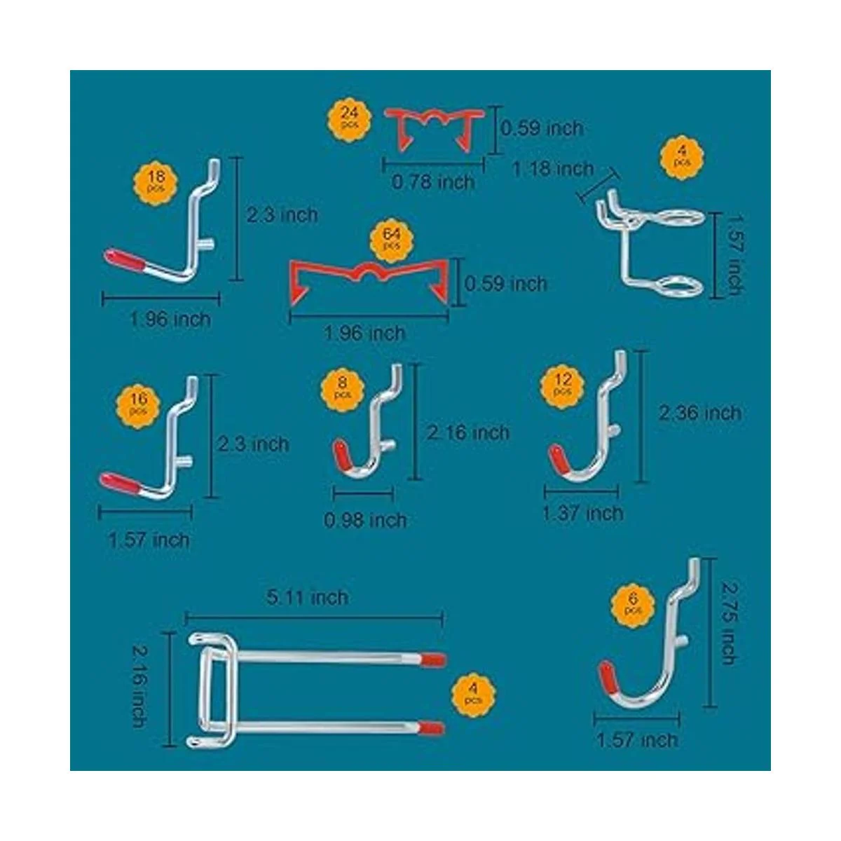 Kit organizador de accesorios de tablero de clavijas de_5