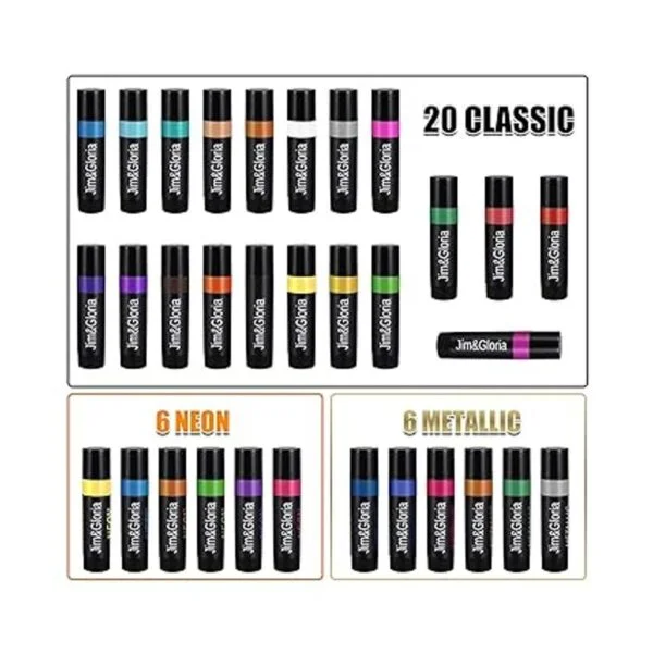 JimGloria Pintura facial de 32 colores con neón metálico_2