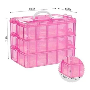 SGHUO Caja de almacenamiento rosa de 3 niveles caja_2