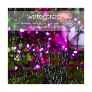 Guirnalda de luces solares para exteriores color rosa_3