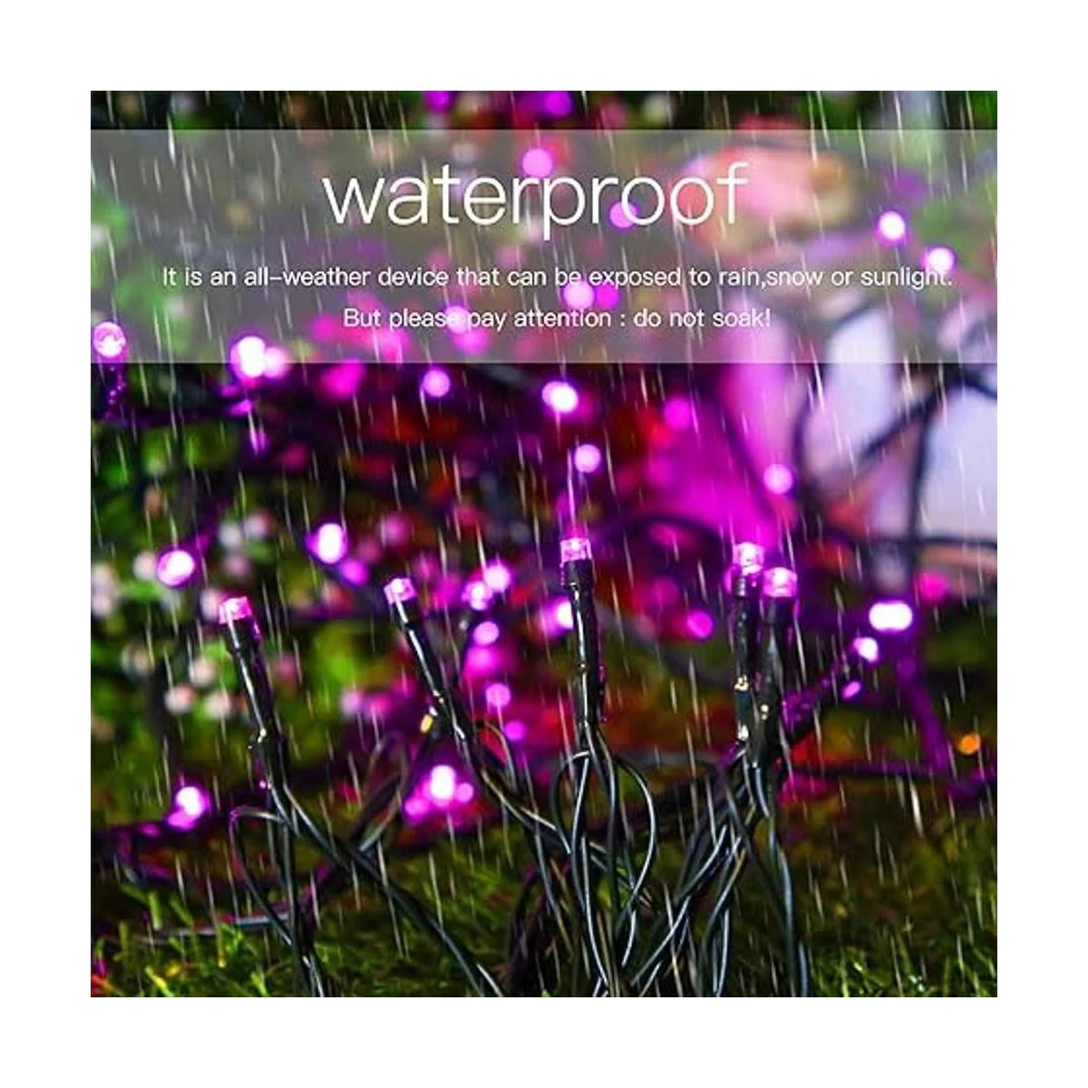 Guirnalda de luces solares para exteriores color rosa_3