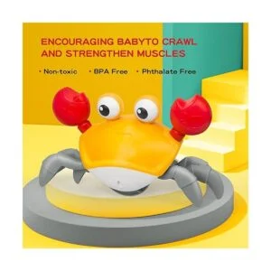 DZHJKIO Juguete de bebé de cangrejo gateante con música y_2