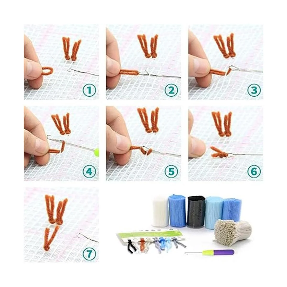 Kits de gancho de pestillo para adultos kits de alfombras_2