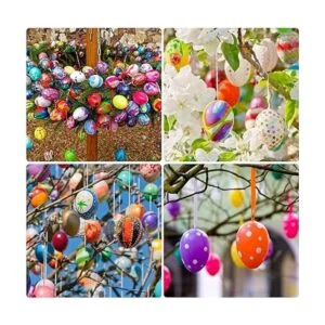 Fun 50 adornos de huevos de Pascua blancos en blanco_7