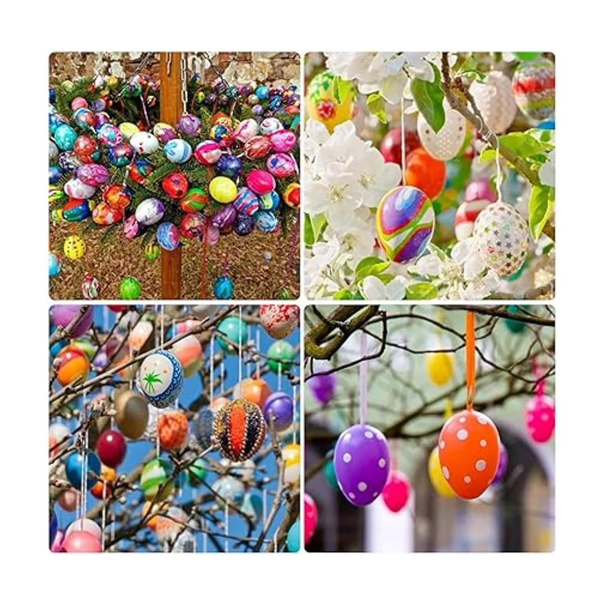 Fun 50 adornos de huevos de Pascua blancos en blanco_7