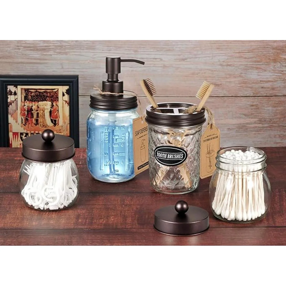 Juego de accesorios de baño Mason Jar 4 piezas_6