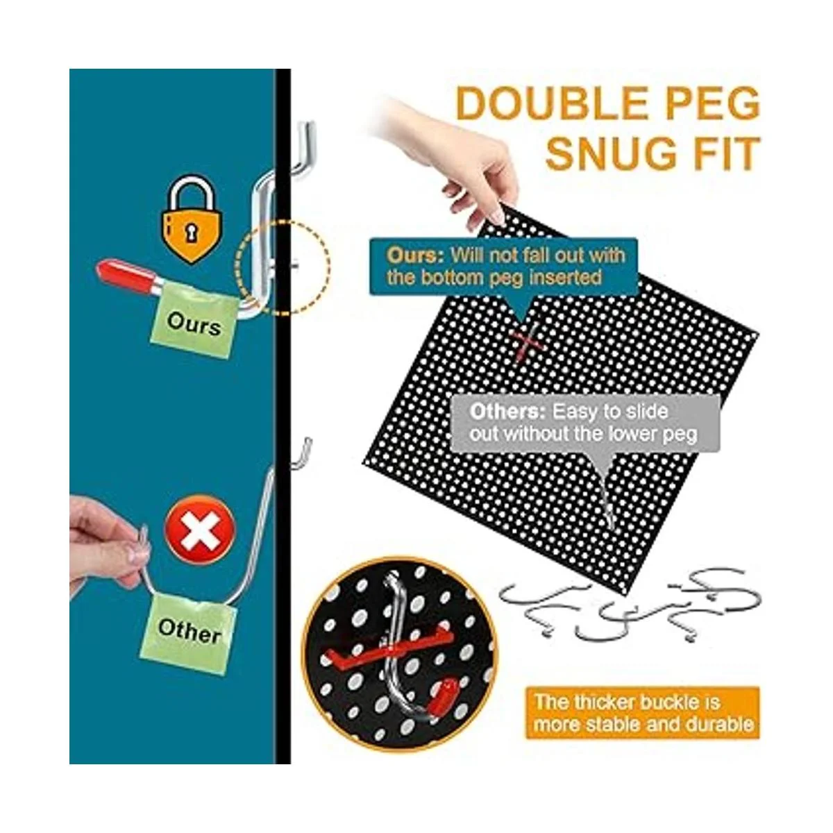 Kit organizador de accesorios de tablero de clavijas de_3