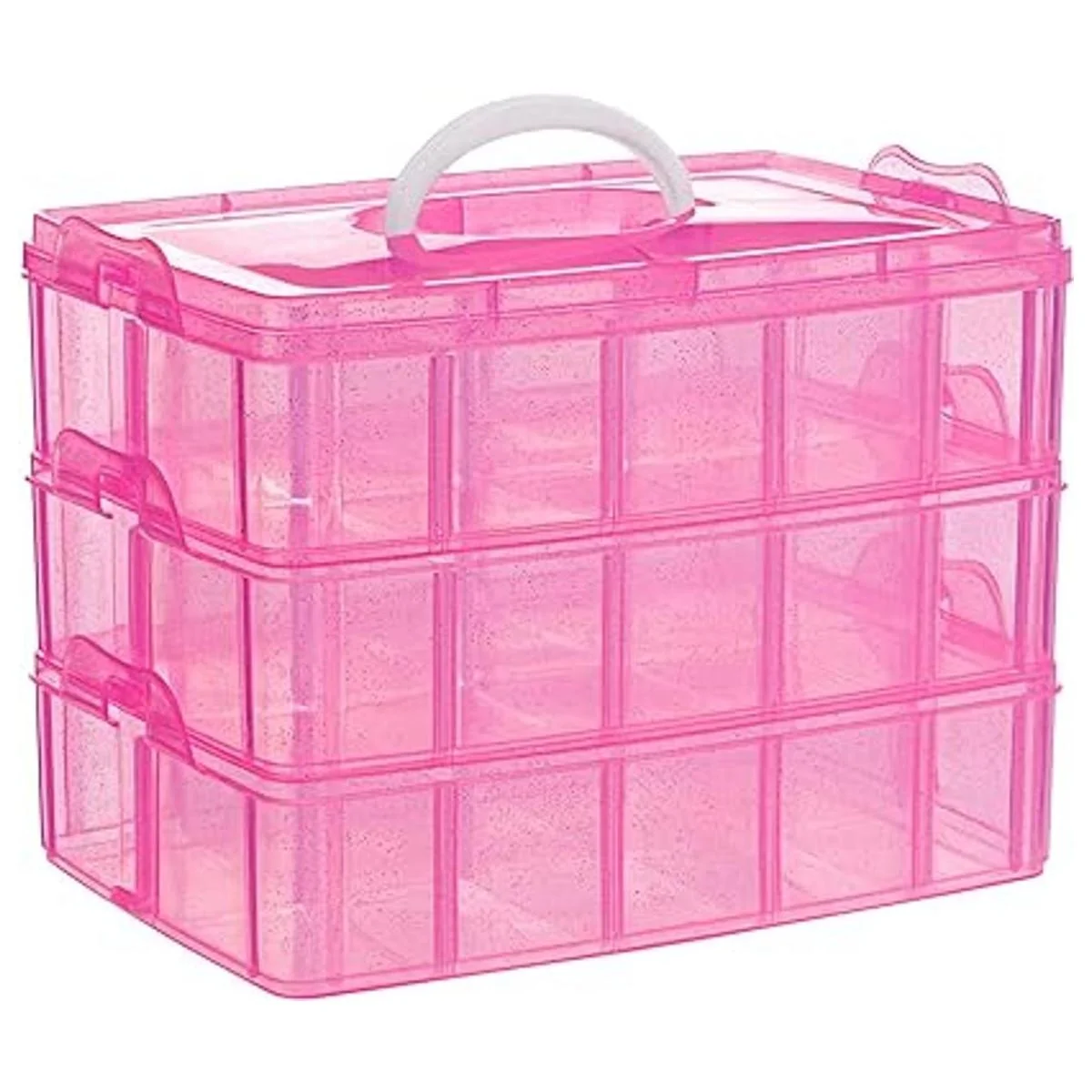 SGHUO Caja de almacenamiento rosa de 3 niveles caja_1