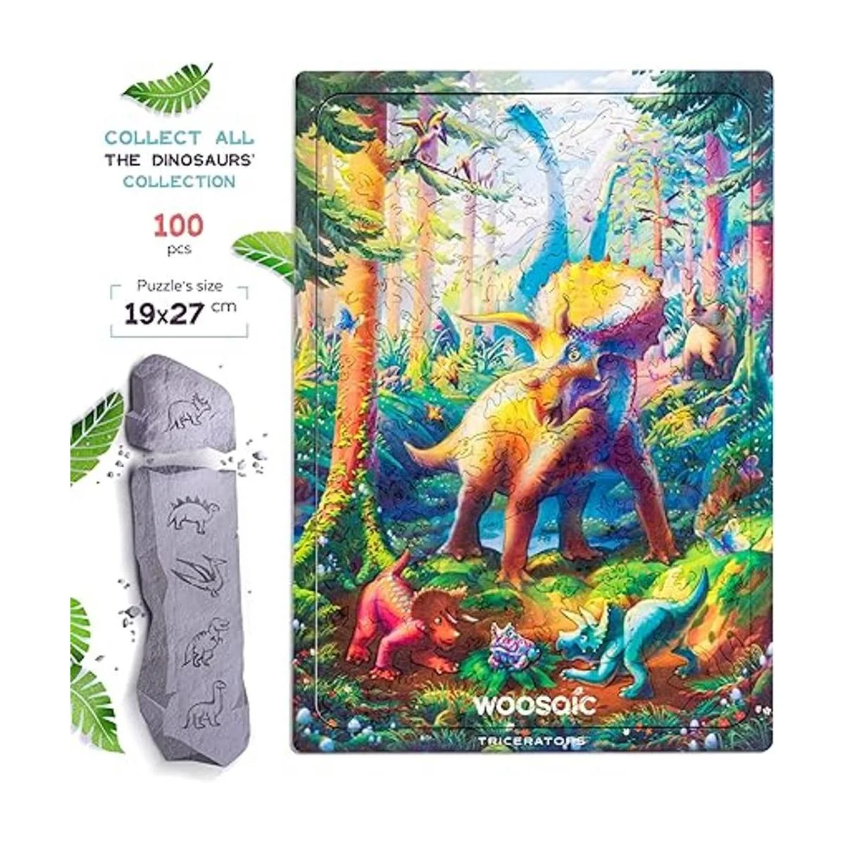 WOOSAIC Rompecabezas de dinosaurio de madera original_2