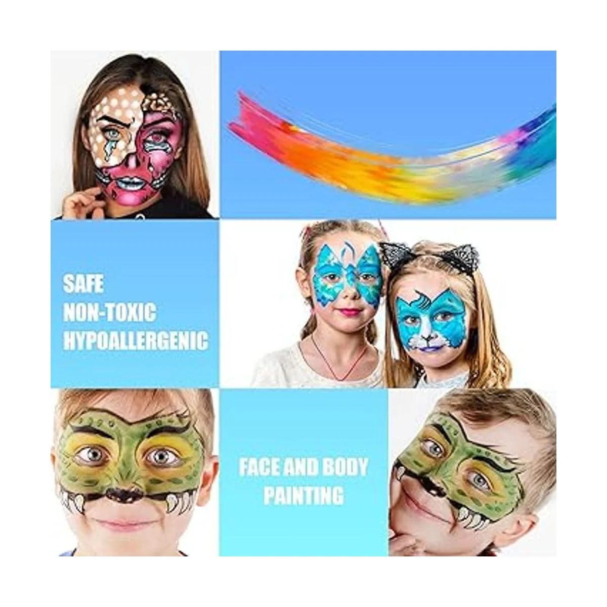 JimGloria Pintura facial de 32 colores con neón metálico_5