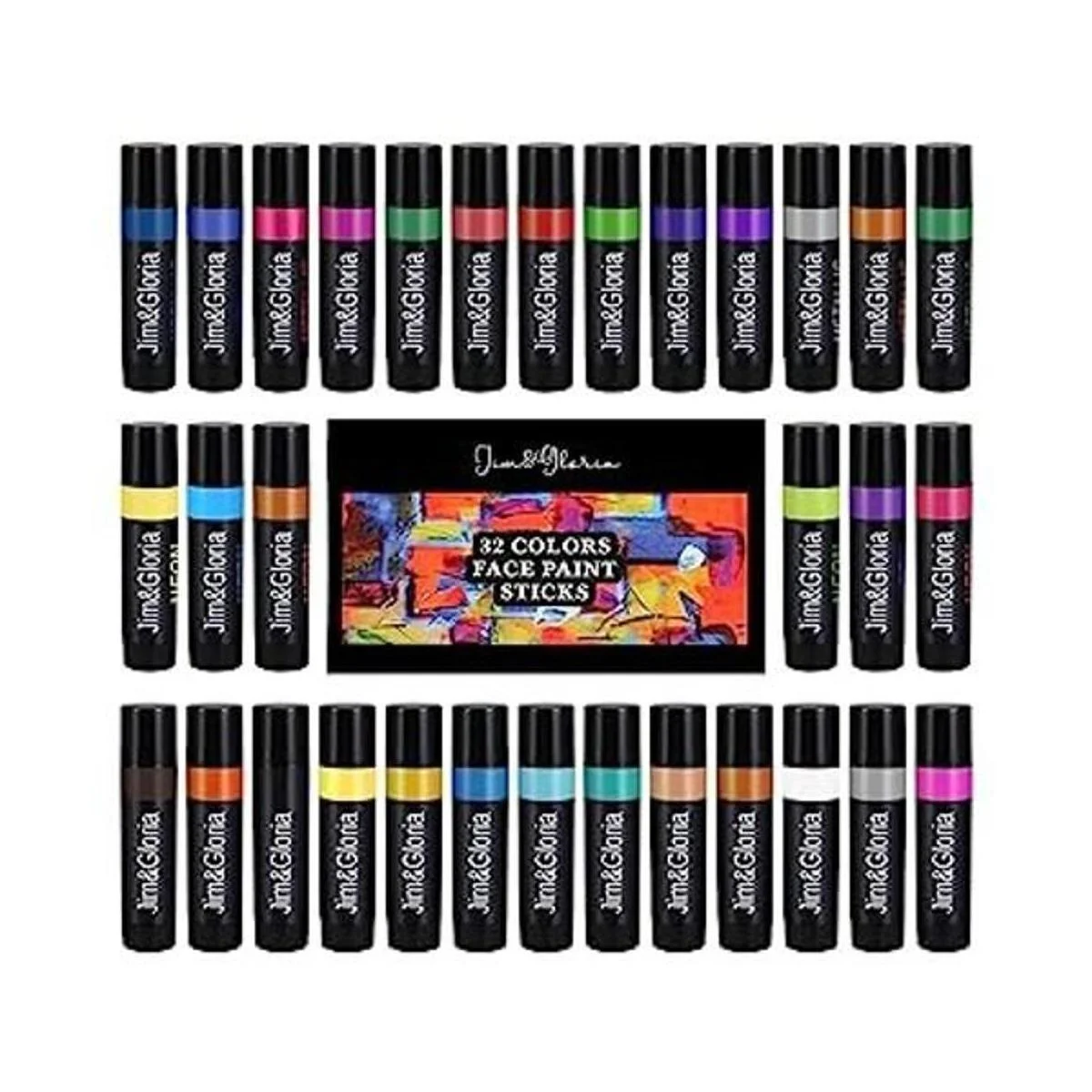 JimGloria Pintura facial de 32 colores con neón metálico_1