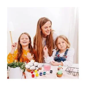 Fun 50 adornos de huevos de Pascua blancos en blanco_5