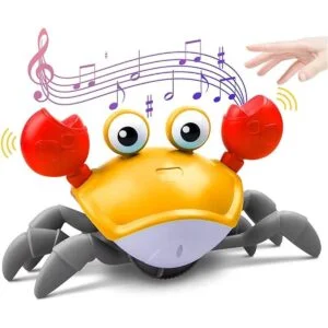 DZHJKIO Juguete de bebé de cangrejo gateante con música y_1