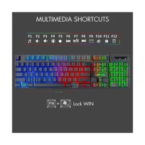 Combo de teclado y mouse LED con cable para juegos con_2