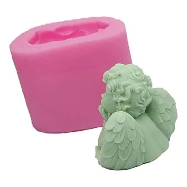 Molde de silicona 3D Angel Candle Mold DIY Cake Decoración_1