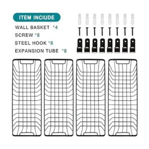 Canasta de alambre de metal para casa de campo con soporte_4