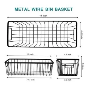 Canasta de alambre de metal para casa de campo con soporte_2