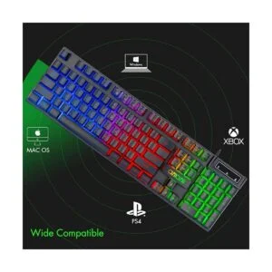 Combo de teclado y mouse LED con cable para juegos con_5