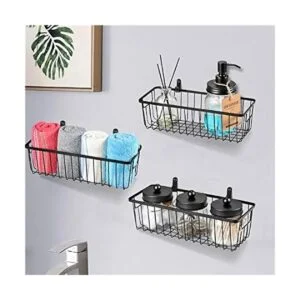 Canasta de alambre de metal para casa de campo con soporte_5