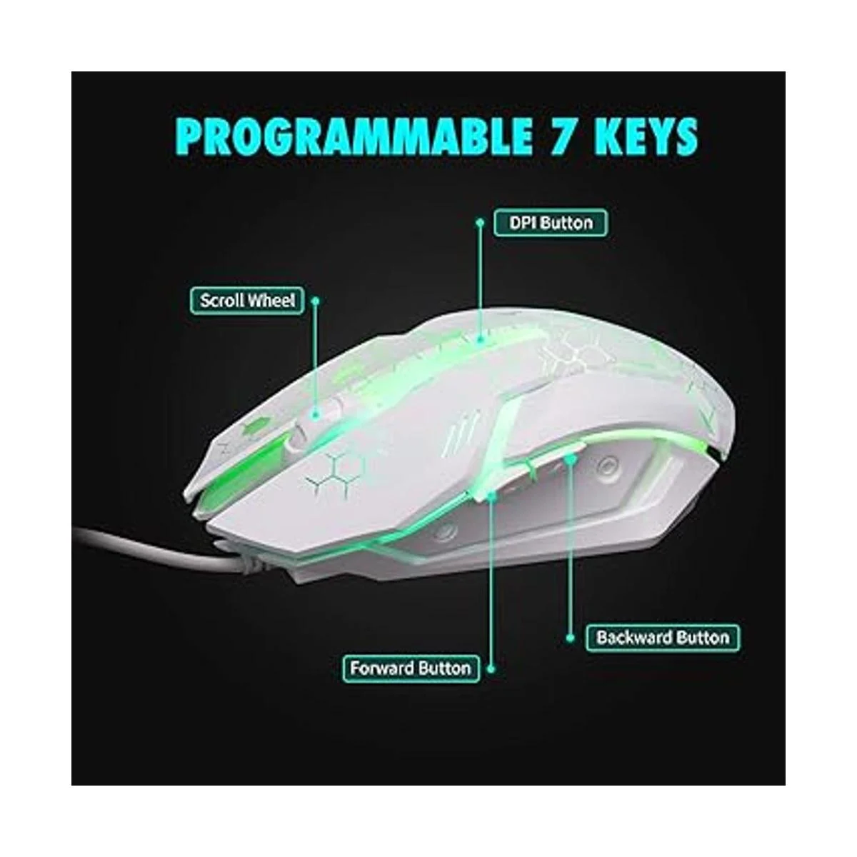 Combo de teclado y mouse RGB para juegos teclado con_4