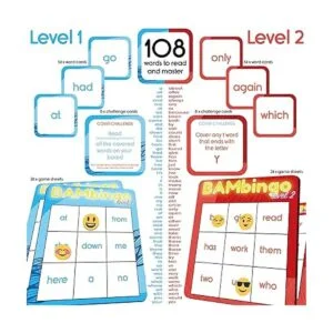 Juego de bingo Sight Word Nivel 1 y Nivel 2 Aprende a_2