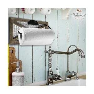 Autumn Alley Soporte de pared rústico para toallas de_2