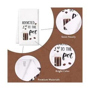 Vansolinne Juego de 4 toallas de cocina para café_3